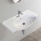 Rectangular White Ceramic Wall Mounted or Drop In Bathroom Sink